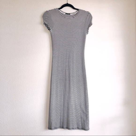ATM Striped Midi Dress, M - Picture 2 of 8